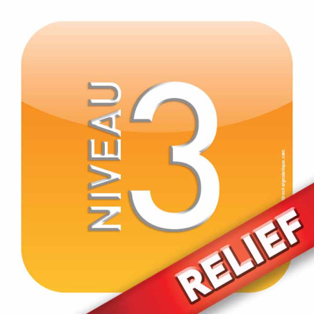 Plaque d´étage - Niveau 3 - Relief´Icone® Dimensio