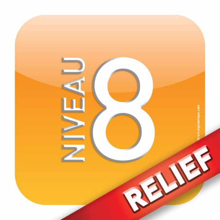 Plaque d´étage - Niveau 8 - Relief´Icone® Dimensio