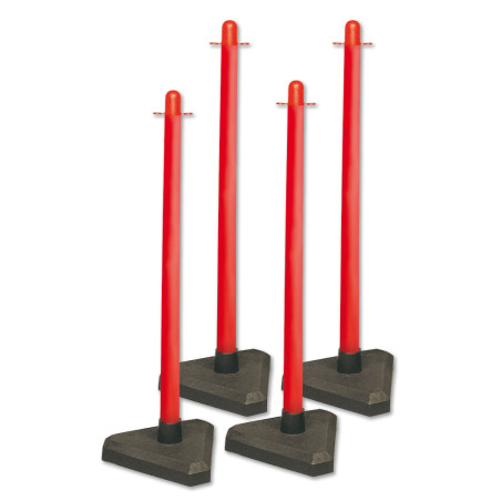 Lot de 4 poteaux lestés - Direct Signalétique Lot de 4 poteaux lestés - Direct Signalétique