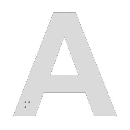 Lettre découpée avec Braille  - Alu anodisé - H 100 mm