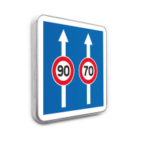 Panneau Conditions particulières affectation des voies vitesse - C24AEX2 - Gamme standard - Classe 1