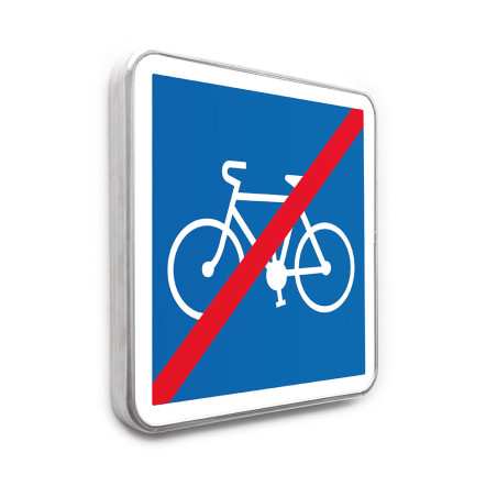 Panneau Fin d´une piste cyclable - C114 - Gamme standard - Classe 1 Panneau Fin d´une piste cyclable - C114 - Gamme standard - Classe 1