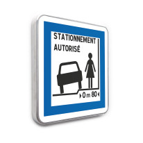 Panneau Stationnement  Autorisé sur Trottoir - CE50N - Gamme standard - Classe 1