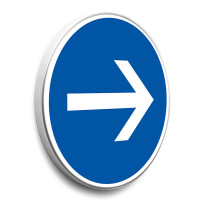 Panneau Direction obligatoire vers la droite - B21-1 - Gamme standard - Classe 1