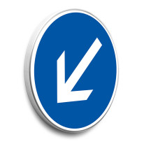 Panneau Contournement obligatoire par la gauche - B21a2 - Gamme standard - Classe 1