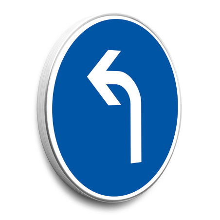 Panneau Direction obligatoire à gauche à l´intersection - B21c2 - Gamme standard - Classe 1