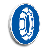 Panneau Chaînes à neige obligatoires - B26 - Gamme standard - Classe 1