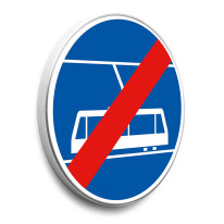 Panneau Fin de voie réservée aux tramways - B45b - Gamme standard - Classe 1