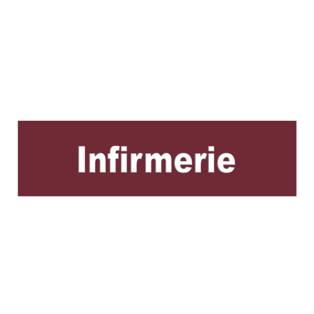 Plaque de porte Texte relief - Infirmerie - H 80 x L 200 mm