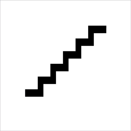 Plaque de porte picto relief - Escalier - 120 x 12