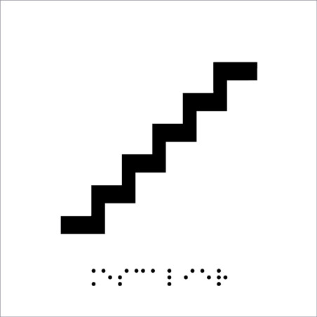 Plaque de porte picto relief - Escalier - 120 x 12