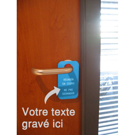 Etiquette de poignée de  porte gravée - Texte pers