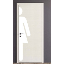 Plaque de propreté silhouette Femme Poignée gauche - PVC antibactérien -H 2040 x L 431 mm