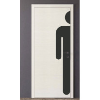 Plaque de propreté silhouette Homme Poignée droite - PVC antibactérien - H 2040 x L 338 mm