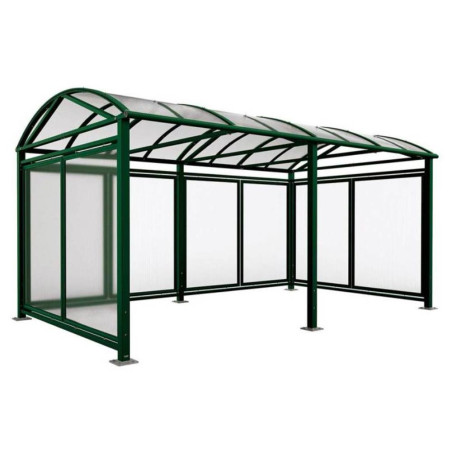 Abris vélo extérieur voûté - Grand format - Module initial (avec bardages de fond et latéraux) - Gris