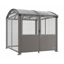 Abri vélos et motos sécurisé - Grillage en galva - Digicode - Gris