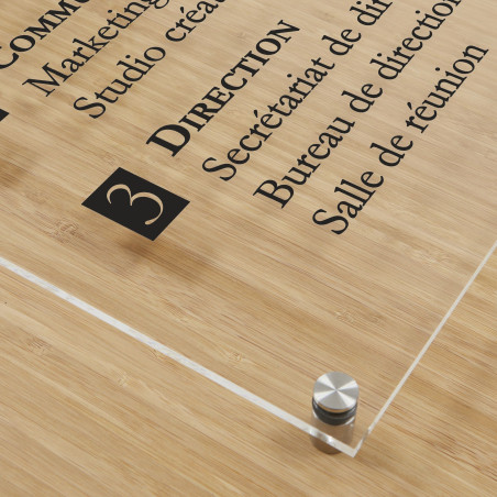 Signalétique d´orientation par étage H 400 x L 300 mm - Gamme Clear