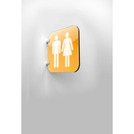 Plaque en drapeau Toilettes Hommes Femmes - Gamme 