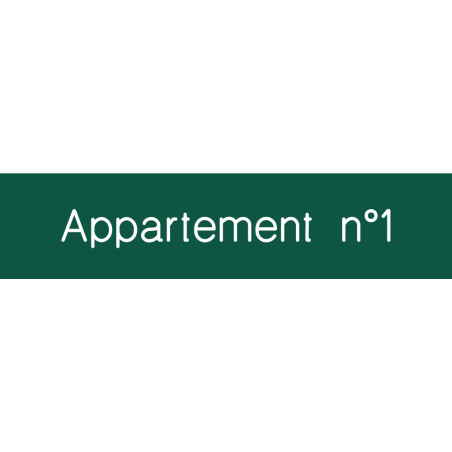 Signalétique gravée Appartement n°1 - Gamme Couleu