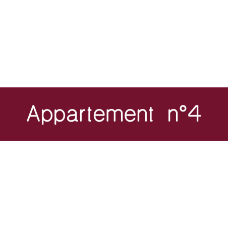 Signalétique gravée Appartement n°4 - Gamme Couleu