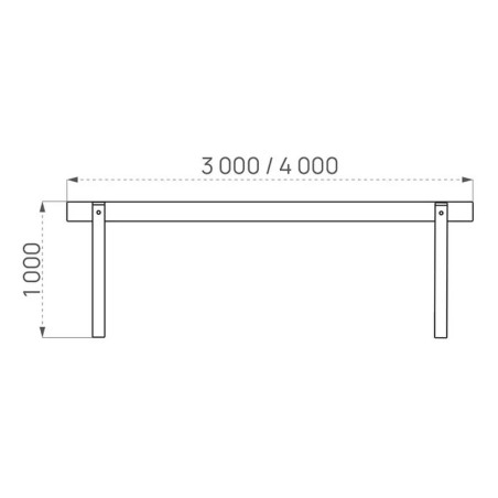 Barrière en bois - plan des dimensions