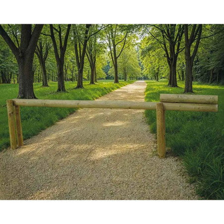Barrière en bois levante en situation