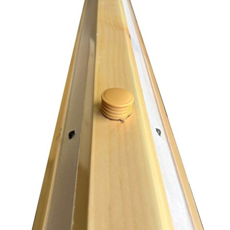 Butée de parking en bois - zoom capuchons