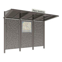 Station bus en acier - sans bardage latéral - gris