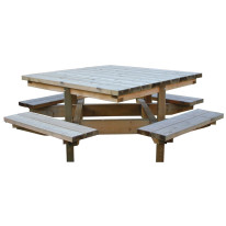 Table de pique-nique en bois carrée