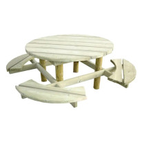 Table de pique-nique ronde en bois