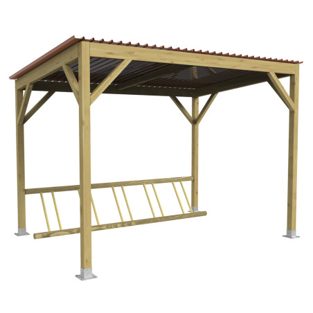 Abri pour vélos en bois