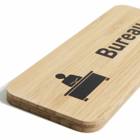 Plaque de porte Bureau 60x150 mm - gamme Bamboo rectangle