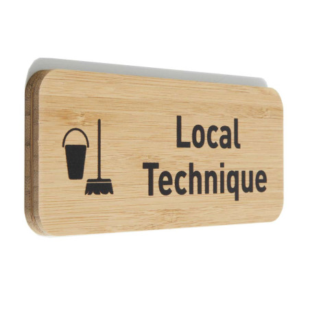 Plaque de porte Local technique 60x150 mm - gamme Bamboo rectangle