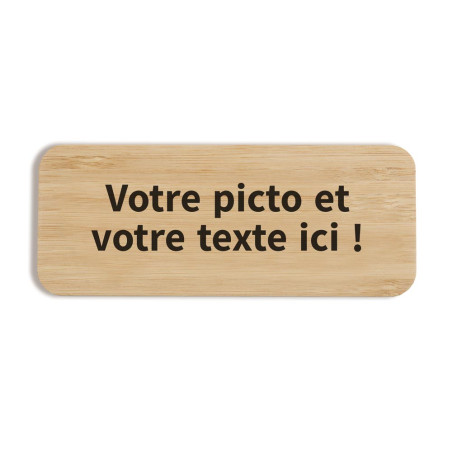 Plaque de porte personnalisée 60x150 mm - Gamme Bamboo rectangle