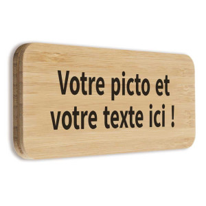 Plaque de porte personnalisée 60x150 mm - Gamme Bamboo rectangle