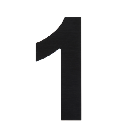 Chiffres en aluminium brossé noir découpés - h 100 mm