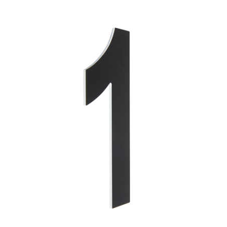 Chiffres en aluminium brossé noir découpés - h 150 mm