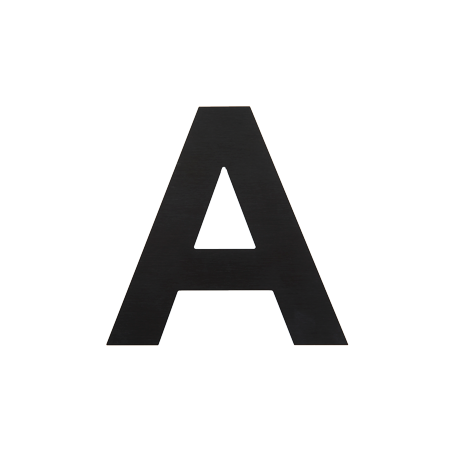 Lettres découpées en aluminium brossé noir - h 150 mm - Majuscule