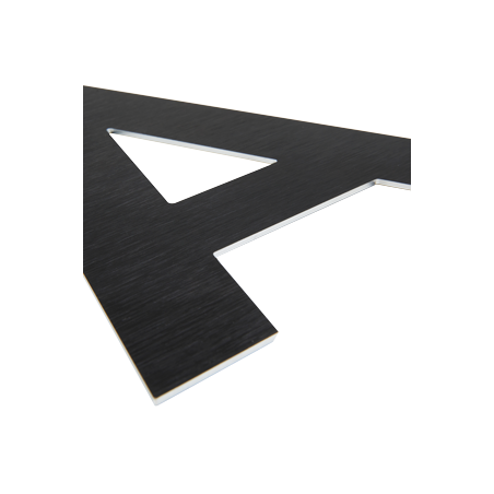 Lettres découpées en aluminium brossé noir - h 150 mm - Majuscule