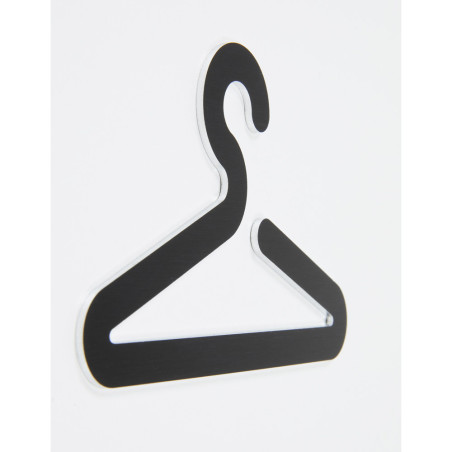 Pictogramme Vestiaires découpé en aluminium brossé noir - H 64 mm