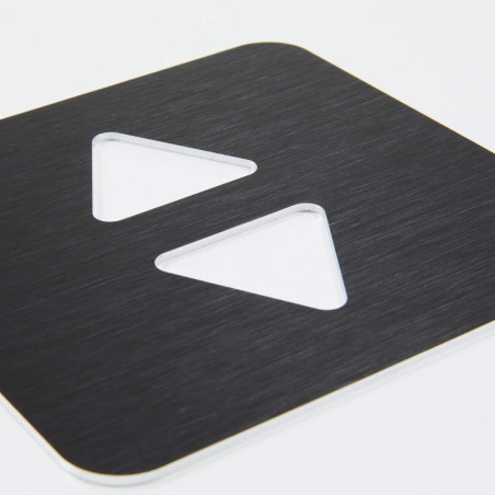 Pictogramme ascenseur découpé en aluminium brossé noir - 100 x 100 mm