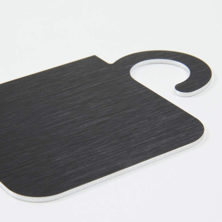 Pictogramme Cafétéria découpé en aluminium brossé noir - H 64 mm