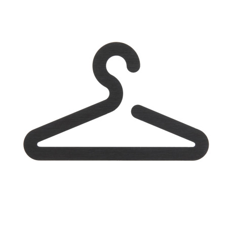 Pictogramme Vestiaires découpé en aluminium brossé noir - H 64 mm