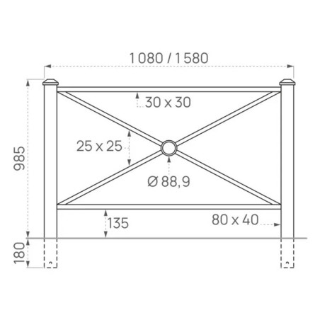 Barrière design - dimensions