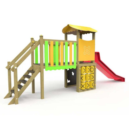 Structure multi-jeux avec toboggan