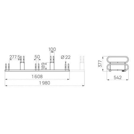 Support vélos emplacements décalés - dimensions