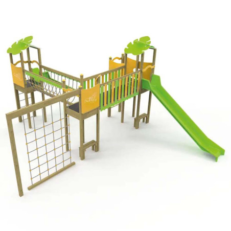 structure pour enfants multi-jeux thème jungle