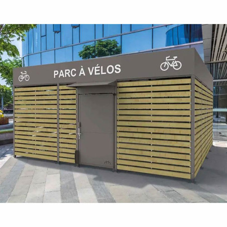 Abri vélos sécurisé tout bois - en situation