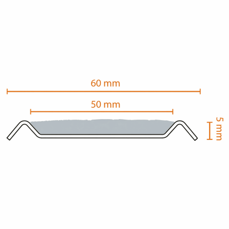 Profil plat à visser en Inox - schéma dimensions