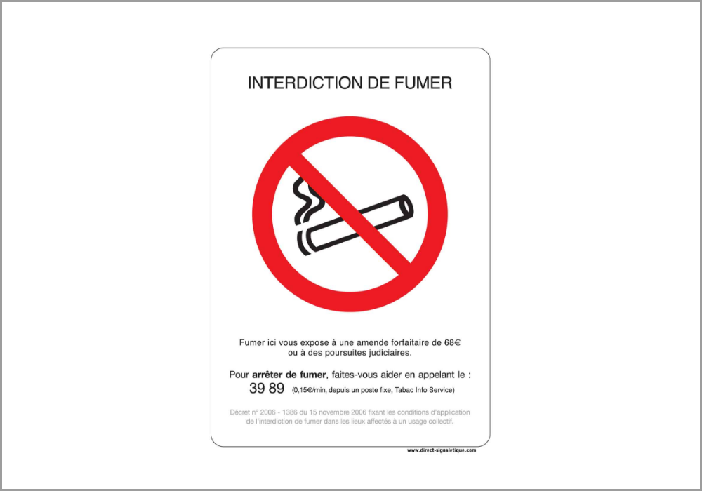 Panneau Interdiction de fumer